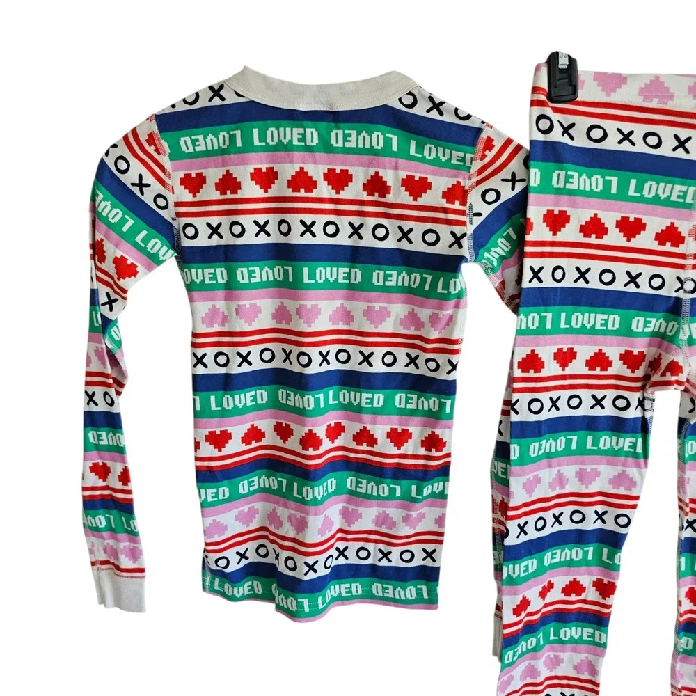 Hanna Andersson Kids Pajama Set Size 12 150 XOXO Hearts Valentine's‎ Day Organic
